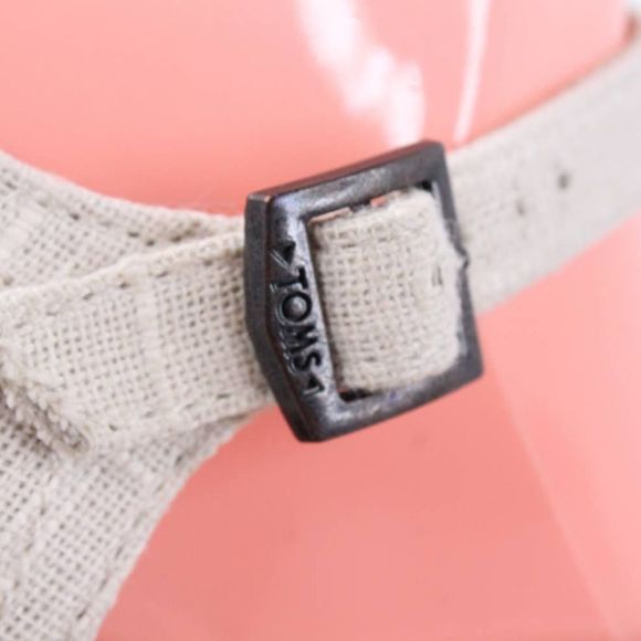 TOM'S Wedge Sandals Cork Wedge Heels in Cream Women's Size 9 - Picture 10 of 11